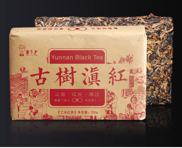 TeaDr. Pu'er Tea Yunnan Black Tea Ancient Tree Dian Hong Brick DianHong 250g