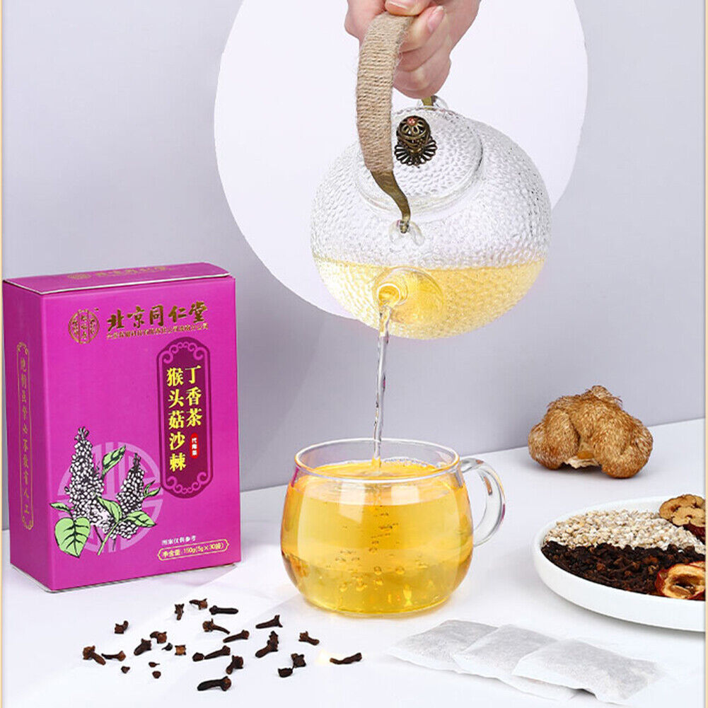 tongrentangNourishing Stomach Natural Healthy Herb同仁堂猴头菇沙棘丁香茶5g*30小袋 Tea 养胃茶调理肠胃