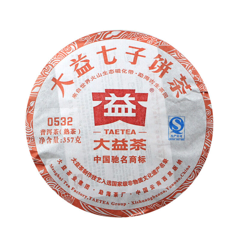 Pu'er Beeng Cha Top-grade Menghai Dayi 0532 Pu-erh Tea Ripe Puer Tea Cake 357g