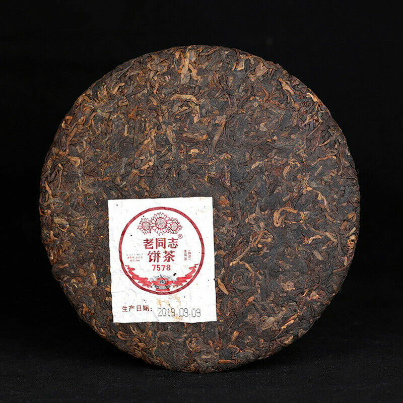 7578 Pu-erh Tea Cake Old Tree Ripe Pu'er Haiwan Lao Tong Zhi Old Comerade 357g Main image
