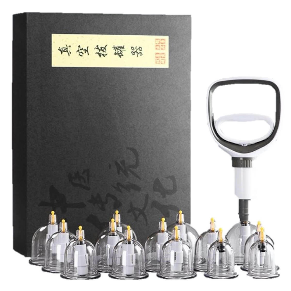 真空拔罐器Professional Acupoint Cupping Set, 4th Generation Pump Gun & Cups (12 Cups) Main image