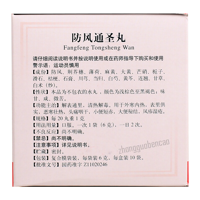 同仁堂防风通圣丸 Tongrentang Fangfeng Tongsheng Wan Secondary image