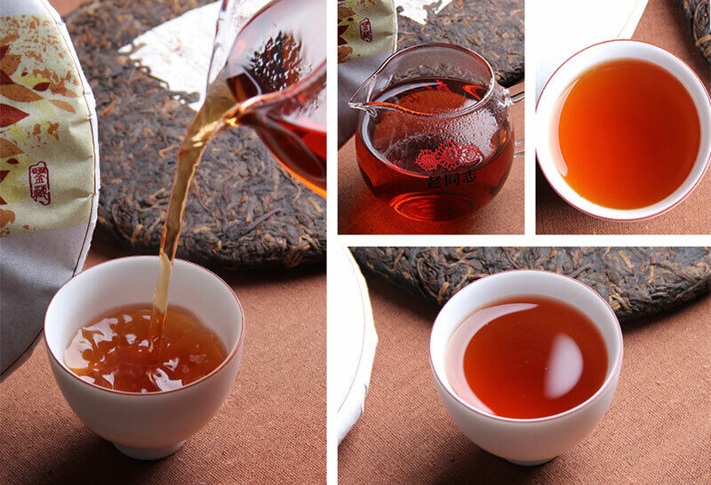 Ripe Pu-erh Authentic Hu Po Chun Amber Haiwan Old Comerade Puer Tea Cake 357g