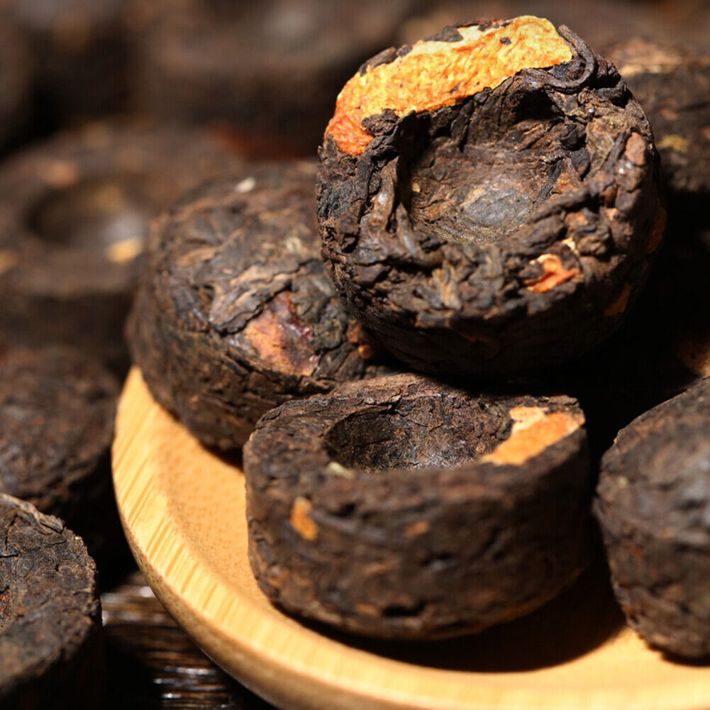 Yunnan Small Puerh Tea Cake Tangerine Peel Pu'er Tea Chinese Puer Black Tea 500g
