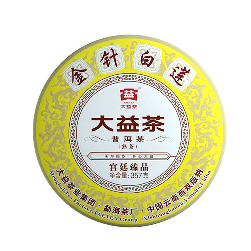 Ancient Tree TAETEA Dayi Golden Needle White Lotus Pu-erh Tea Ripe Puer Tea 357g
