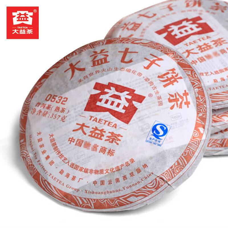 Pu'er Beeng Cha Top-grade Menghai Dayi 0532 Pu-erh Tea Ripe Puer Tea Cake 357g