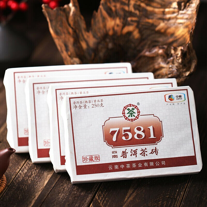 Classic 7581 Pu-erh Tea Brick Aged Ripe Puer Pu'er Brick CHINATEA Brand 250g