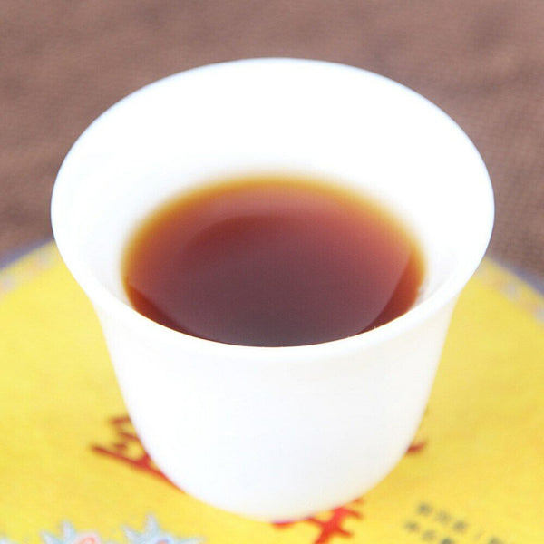 Ripe Puer Tea Yunnan Menghai Big Tree Shu Pu-erh Tea Palace Gold Cake 200g