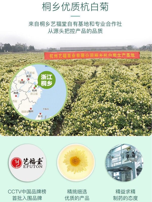 Natural Health Herbal Tea Premium Hang Baiju Chrysanthemum Tea 艺福堂牌 杭白菊 特级菊花茶