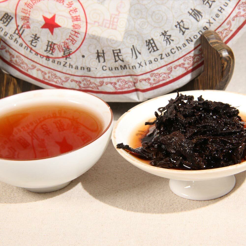 yr Sanpa Lao Ban Zhang Ripe Puerh 100% Natural Shu Puer Tea Ripe Tea 357g