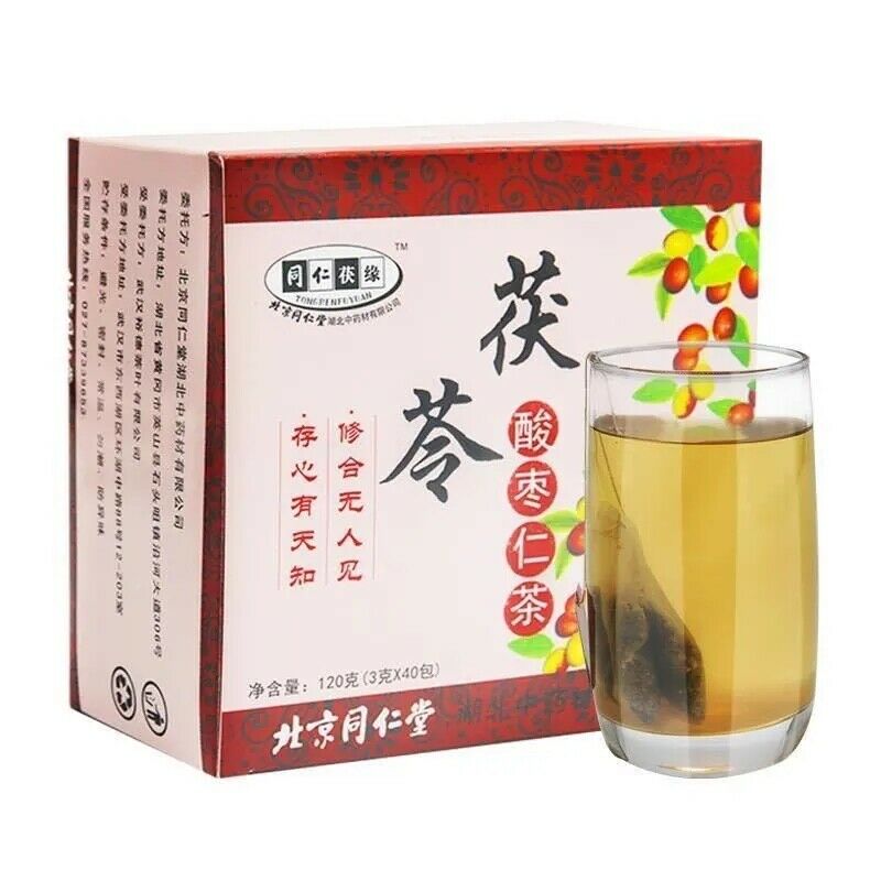 山药麦芽玫瑰红枣百合助眠安神草本养生茶 40包/盒 [北京同仁堂] 茯苓酸枣仁茶 Poria Jujube seed tea promote sleep Secondary image