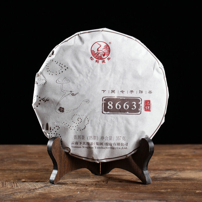 Puer Ripe Cake 8663 Yunnan XiaGuan Tuocha Ancient Tree Pu-erh Pu'er Tea 357g Main image