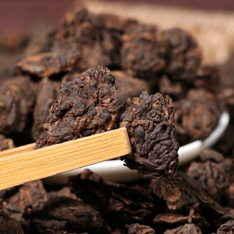 Aged Golden Bud Lao Cha Tou Pu-erh Loose Tea Ripe Puer Nubs Nugget Tea