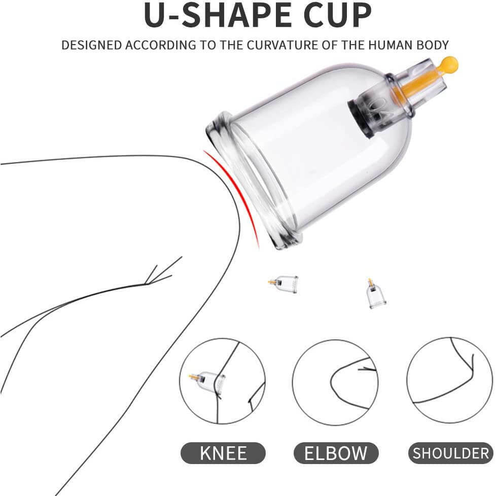 Professional Acupoint Cupping Set, 4th Generation Pump Gun & Cups (12 Cups)真空拔罐器
