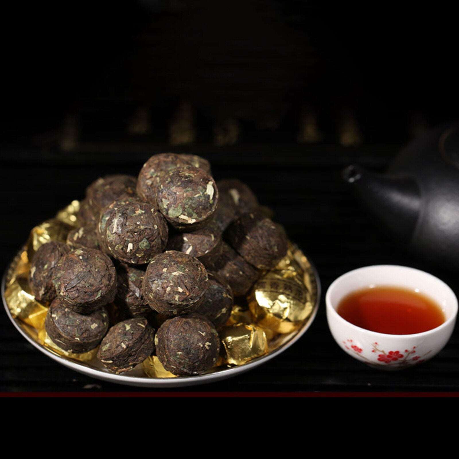 Glutinous Rice Fragrance Small Puerh Tea Pressed Black Tea Pu'er Ripe Tea 500g Secondary image