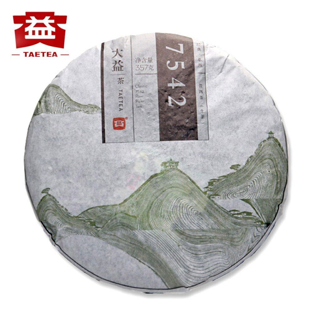 TAETEA 7542 Sheng Puerh Dayi 1401 Batch Cha Pu er Menghai Tea Cake 357g