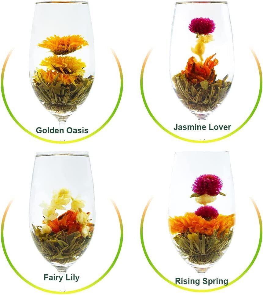 TEARELAE Blooming Tea Flowers 16pcs Individually Sealed Flowering Tea Balls
