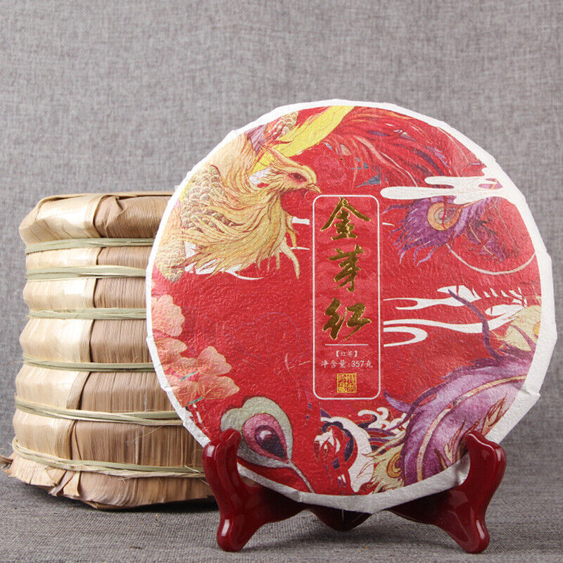 Honey Fragrant Golden Bud Dian Hong Tea Top Yunnan Dianhong Black Tea Cake 357g