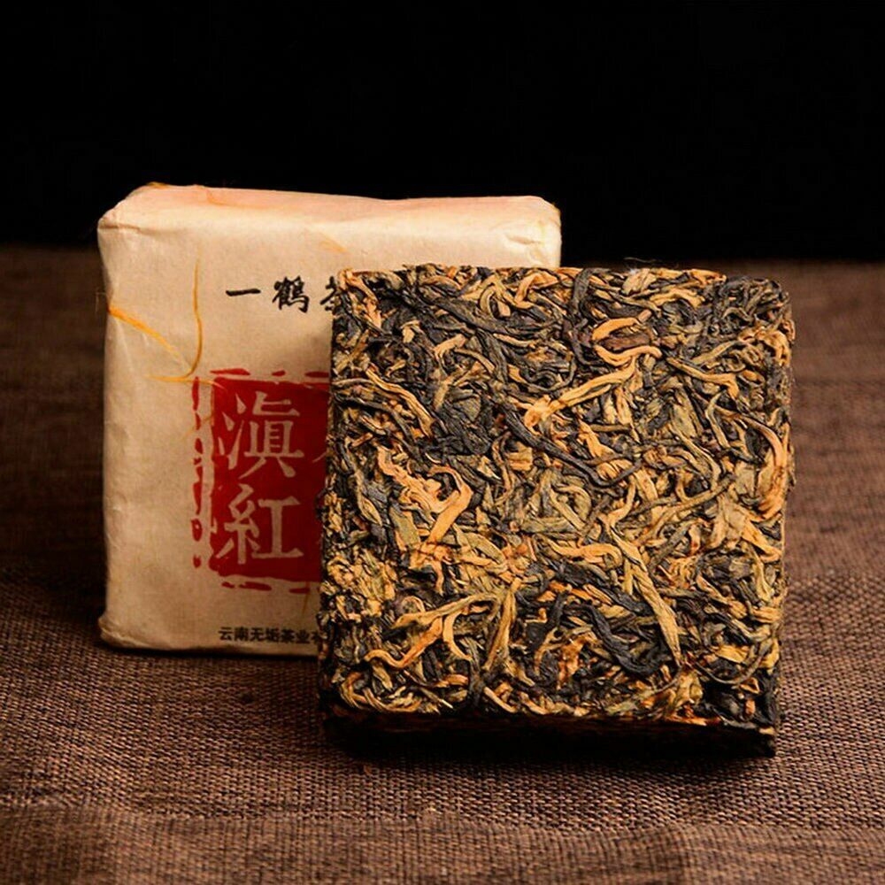 400 Years Ancient Tree Golden Buds Yunnan Dian Hong Black Tea Brick 250g Secondary image