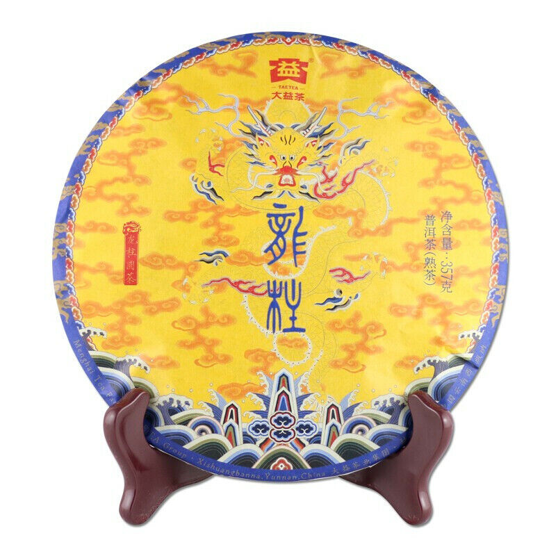 Ripe Puer Cake Dragon Pole TAETEA Menghai Dayi Classical Pu-erh Tea 357g 2101